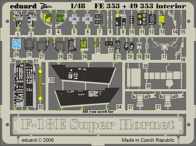 Intérieur du F-18E Eduard FE353 au 1/48 Hasegawa