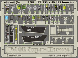 Intérieur du F-18E Eduard FE353 au 1/48 Hasegawa
