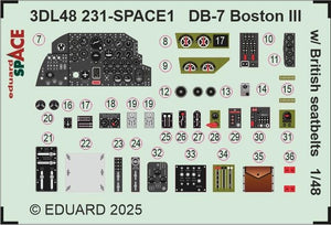 Eduard 3DL48231 DB-7 Boston III avec ceintures de sécurité britanniques SPACE HK Models 1/48 – image 3