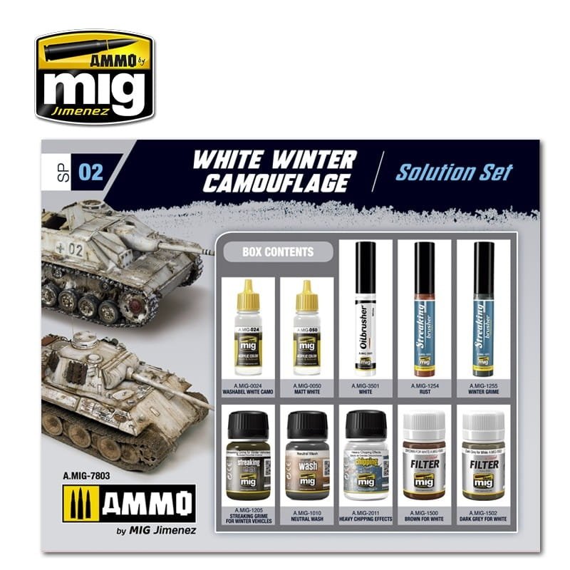AMMO de Mig Jimenez 7803 - Super Pack Camouflage Hiver Blanc - Kit de Solution - Kit de Vieillissement – Bild 2