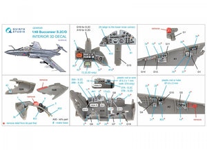 Intérieur imprimé en 3D et coloré sur papier décalcomanie Quinta Studio QD48348 Buccaneer S.2C/D (Airfix) 1/48 – image 2