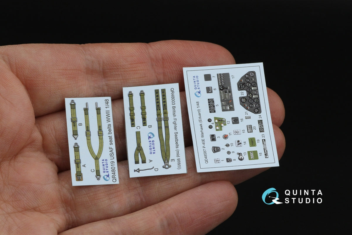 Intérieur imprimé en 3D et coloré sur papier décalcomanie Quinta Studio QD48587 P-40E Warhawk (Eduard) 1/48 – image 2