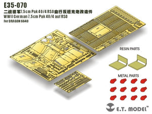 ET Modèle E35-070 Seconde Guerre mondiale allemand 7,5 cm Pak 40/4 auf RSO (Pour DRAGON 6640) (1/35)