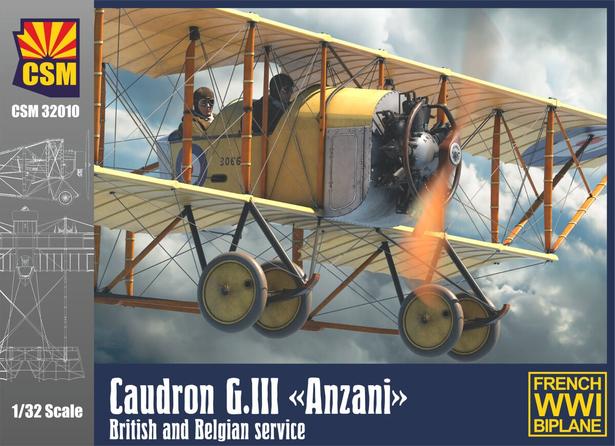 Maquette Cooper State Models 32010 Caudron G.III « Anzani » Service britannique et belge 1/32 