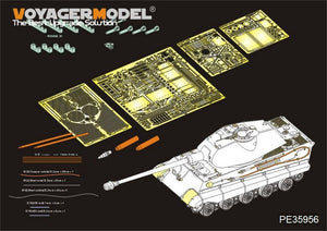 Maquette Voyager PE35956 Char King Tiger allemand de la Seconde Guerre mondiale (tourelle Porsche) pour MENG TS-037 au 1/35