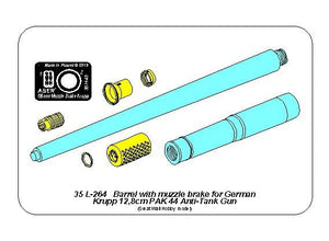 Canon Aber 35L-264 avec frein de bouche pour canon antichar allemand Krupp 12,8 cm PAK 44 (Grande Muraille) à l&amp;#39;échelle 1/35 – immagine 3