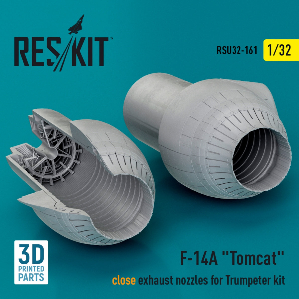 RESKIT RSU32-0161 F-14A « Tomcat » tuyères d&amp;#39;échappement fermées pour maquette Trumpeter (impression 3D) 1/32