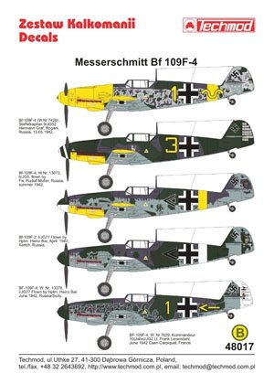 Techmod 48017 - Messerschmitt Bf 109F-4 1/48 – imagen 2