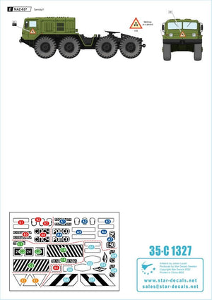 Star Decals 35-C1327 MAZ-537. Transporteur lourd soviétique 8x8 MAZ-537 et MAZ-537 G. Utilisateurs militaires et civils (Ministère russe de la Sécurité et Aeroflot). Échelle 1/35. – immagine 3