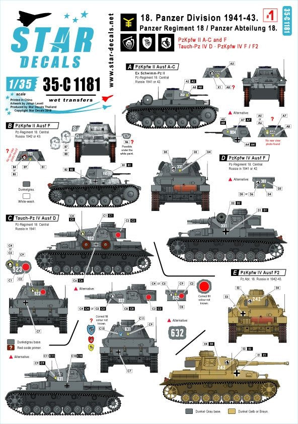 Star Decals 35-C1181 18e division blindée n° 1 1/35