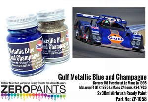 Coffret de peinture Zero Paints ZP-1058 Bleu métallisé Gulf et Champagne (2 x 30 ml)