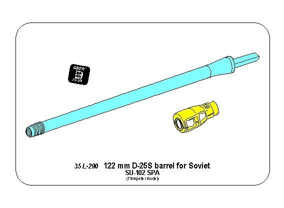 Canon Aber 35L-290 122 mm D-25S pour canon russe SU-102 (Trumpeter) 1/35 – imagen 4