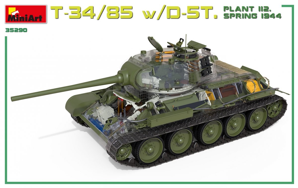 Miniart 35290 T-34/85 avec D-5T. Usine 112. Printemps 1944. Maquette intérieure 1/35 – immagine 9