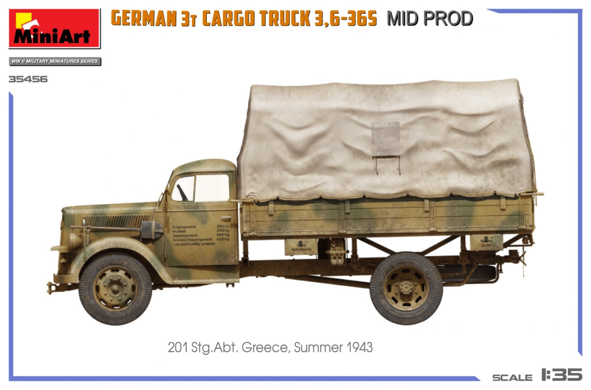 Miniart 35456 CAMION DE CHARGEMENT ALLEMAND 3T 3.6-36S MID PROD 1/35 – imagen 11