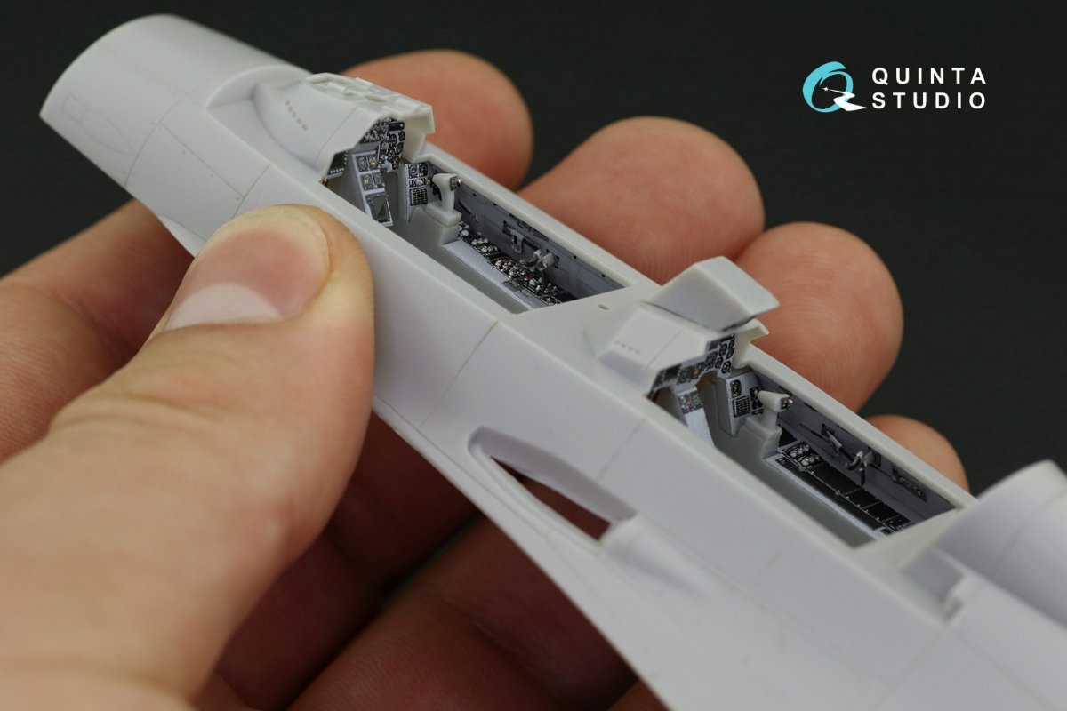 Intérieur imprimé en 3D et coloré sur papier décalcomanie Quinta Studio QD48221 F-16B (Hasegawa) 1/48 – image 4