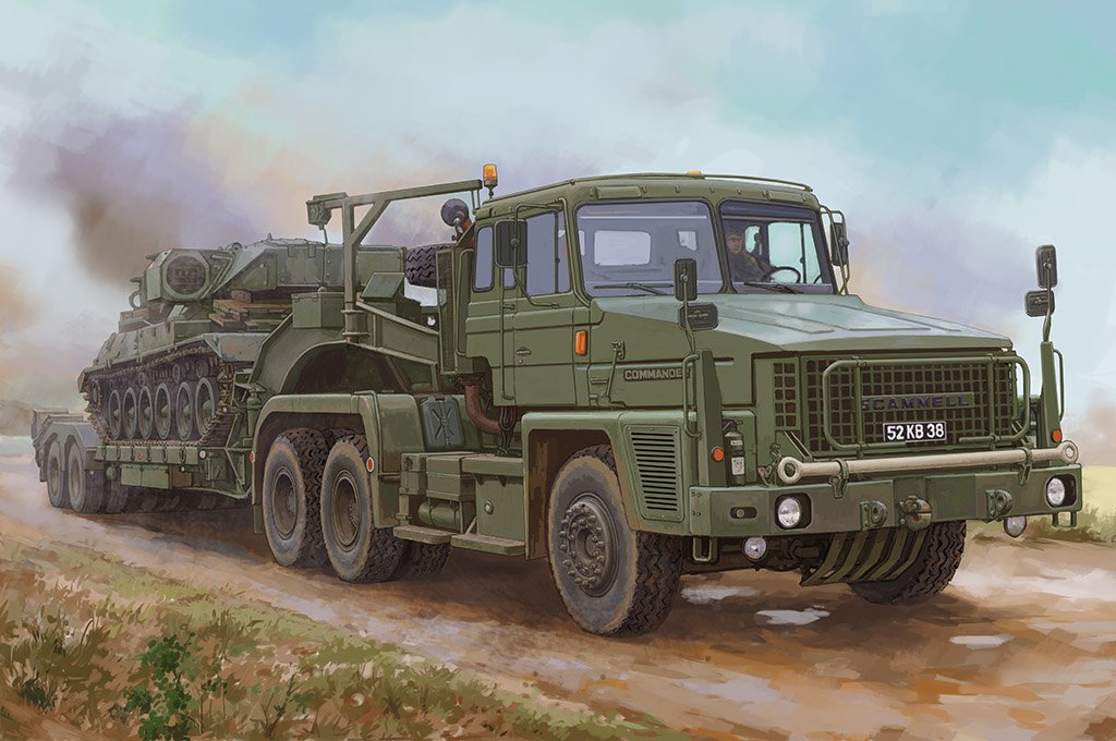 Hobby Boss 85527 Scammell Commander avec grue de 62 tonnes et semi-remorque Fruehauf au 1/35 
