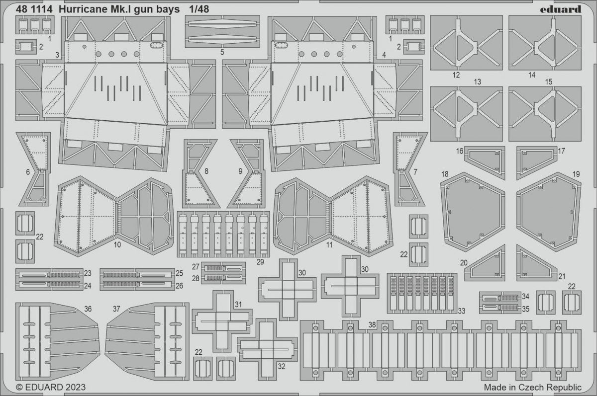 Baies de canons Eduard 481114 Hurricane Mk. I HOBBY BOSS 1/48
