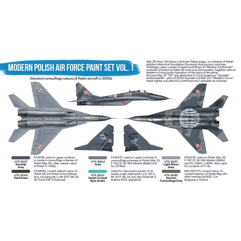 Hataka HTK-BS17 Modern Polish Air Force paint set vol. 1 – zdjęcie 2