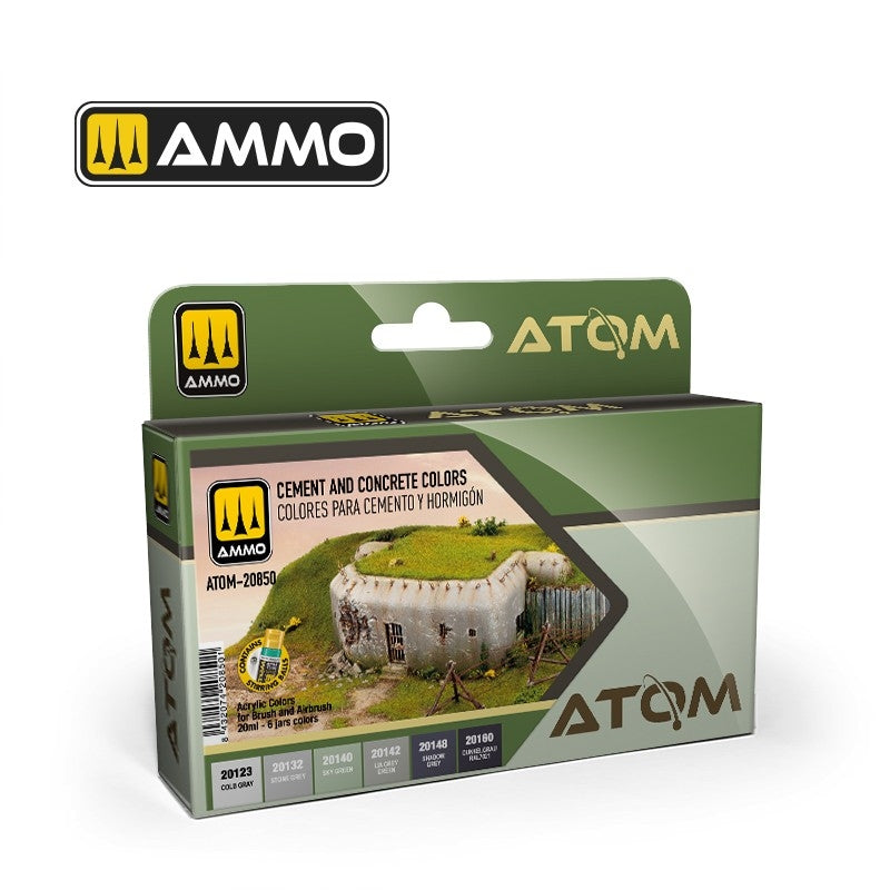 AMMO par Mig Jimenez 20850 ATOM Coffret de 6 peintures pour ciment et béton (6 x 20 ml)