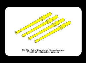 Aber A32014 Ensemble de 4 canons pour mitrailleuses d&amp;#39;avion japonaises Type 99 de 20 mm (1/32) – Bild 5