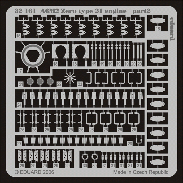Eduard 32161 A6M2 Zero type 21 engine 1/32 TAMIYA – zdjęcie 2