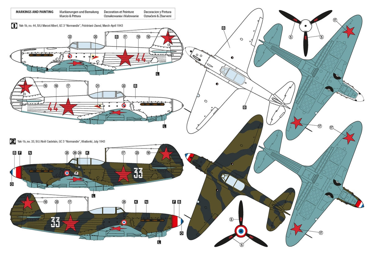 Hobby 2000 48034 Yak-1b GC 3 Normandie 1943 (ACADEMY + CARTOGRAPHIE + MASQUES) 1/48 – Bild 3
