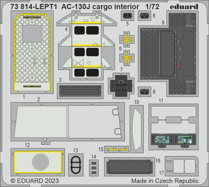 Eduard 73814 AC-130J intérieur cargo ZVEZDA 1/72