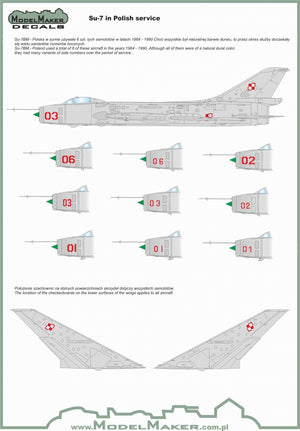 ModelMaker Decals D48009A Su-7 en service polonais 1/48 – imagen 2