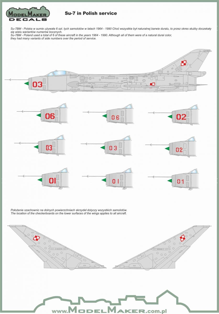 ModelMaker Decals D48009A Su-7 en service polonais 1/48 – imagen 2