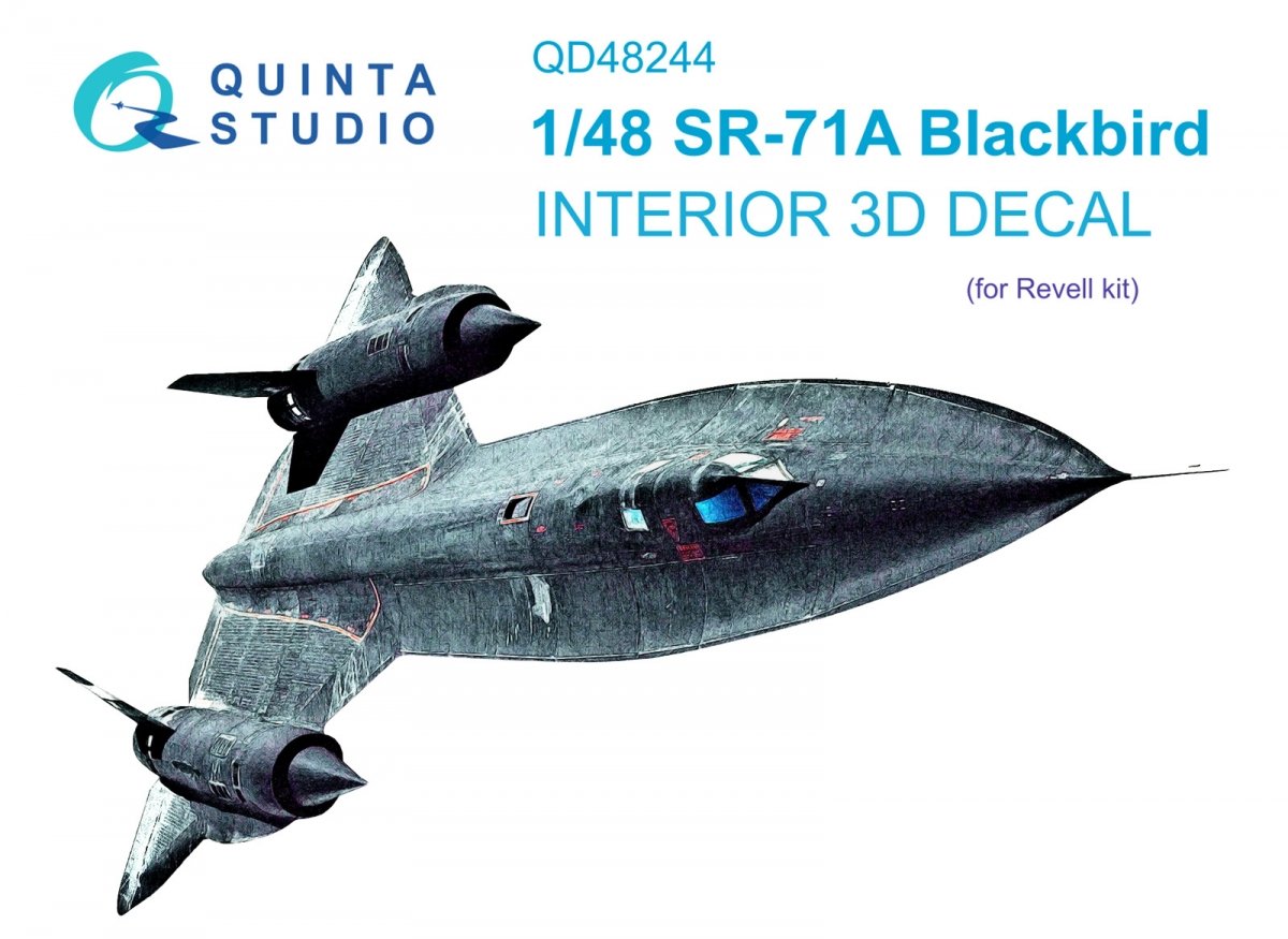Intérieur imprimé en 3D et coloré sur papier décalcomanie Quinta Studio QD48244 SR-71A (Revell) 1/48
