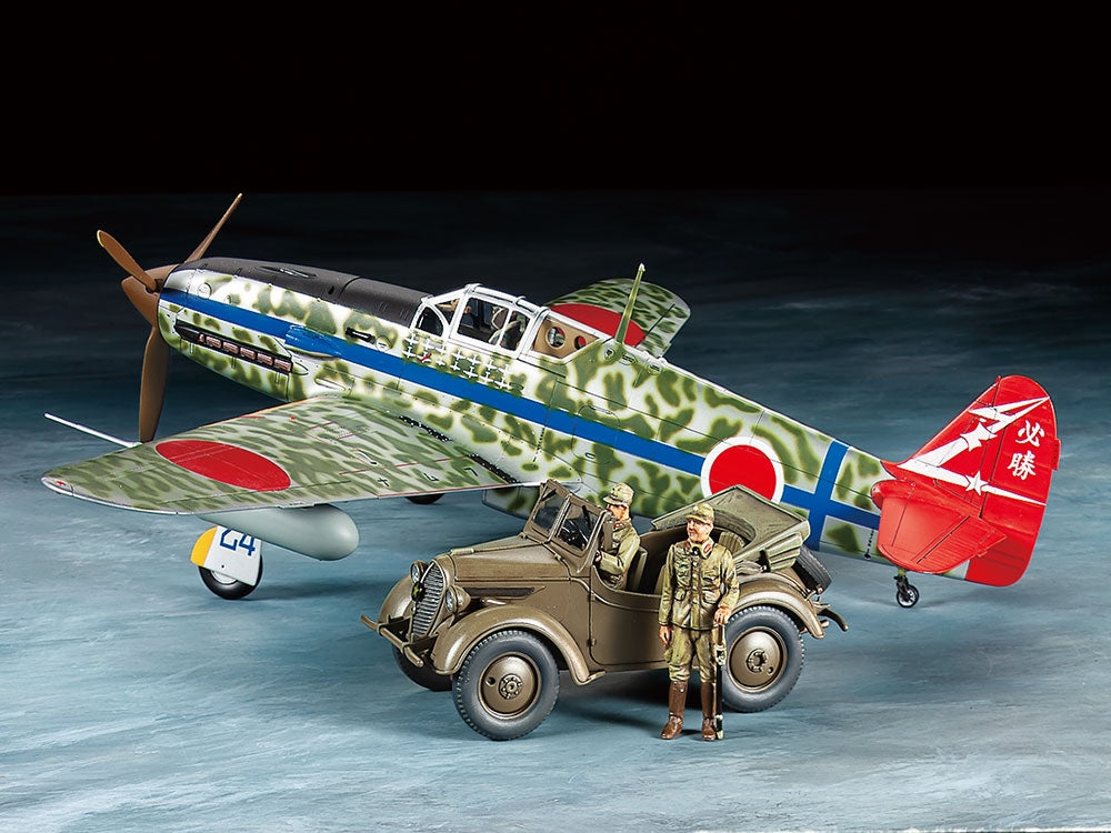 Tamiya 25203 Kawasaki Ki-61-Id Hien (Tony) &amp;amp; 4x4 Light Vehicle Kurogane Set 1/48