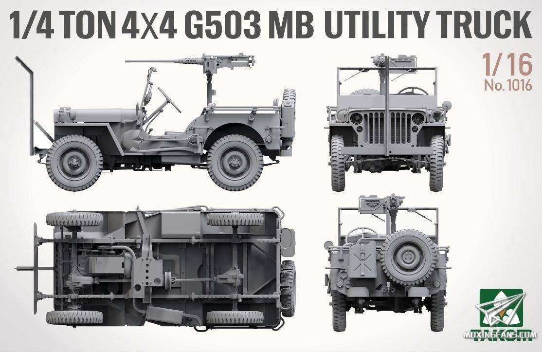 Takom 1016 Camion utilitaire 4x4 G503 MB 1/4 tonne (Jeep Willys) 1/16  – image 4
