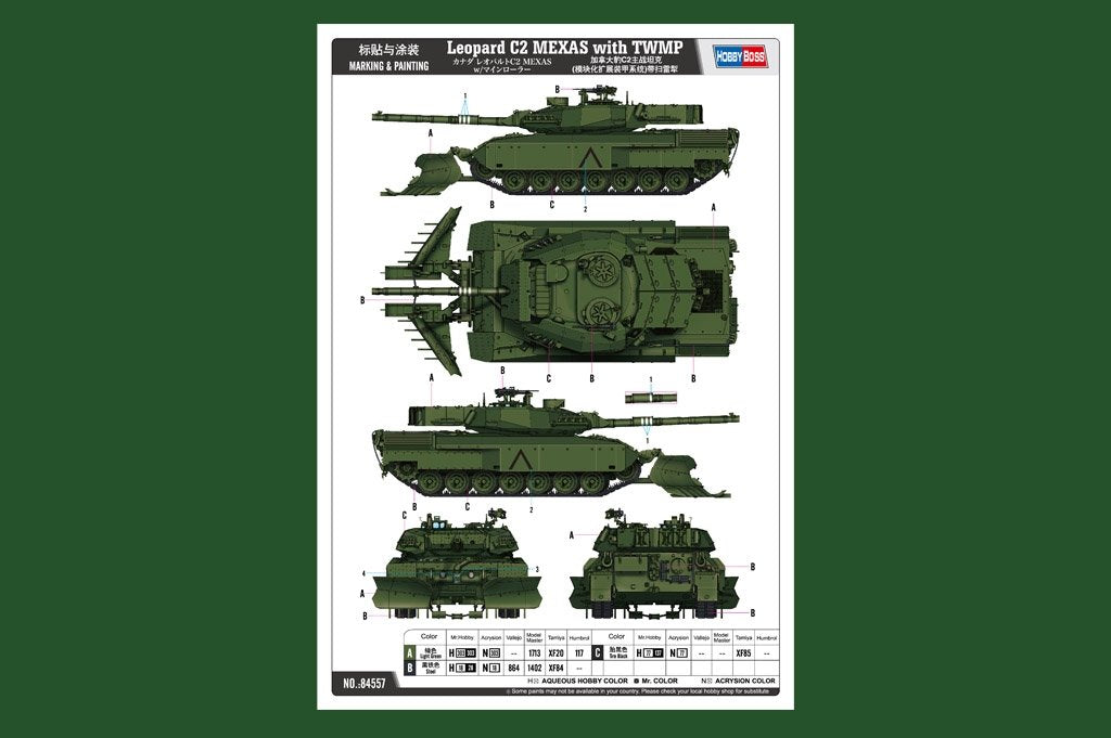 Hobby Boss 84557 Leopard C2 MEXAS avec chasse-mines à chenilles TWMP, échelle 1/35  – immagine 3