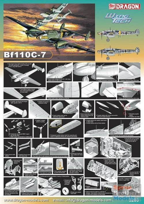 Dragon 3203 Messerschmitt Bf110 C-7 1/32 – imagen 2