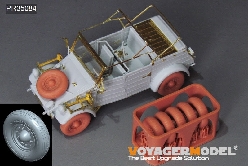 Modèle Voyager PR35084 Kubelwagen Type 82 allemand de la Seconde Guerre mondiale, pneus spéciaux pour ballons destinés aux troupes africaines, motif 1 1/35