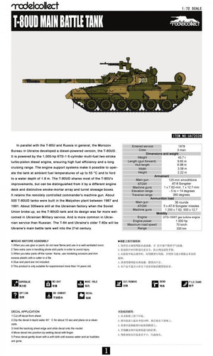 Modelcollect UA72028 Char de combat principal T-80UD (1/72) – image 2
