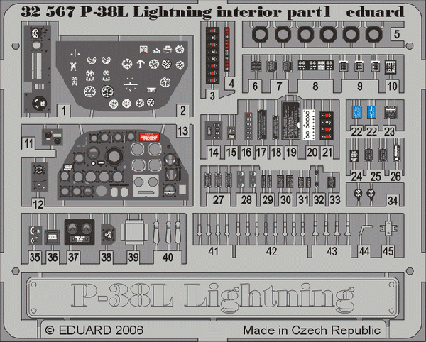 Intérieur du P-38L Eduard 32567 TRUMPETER 02227 1/32
