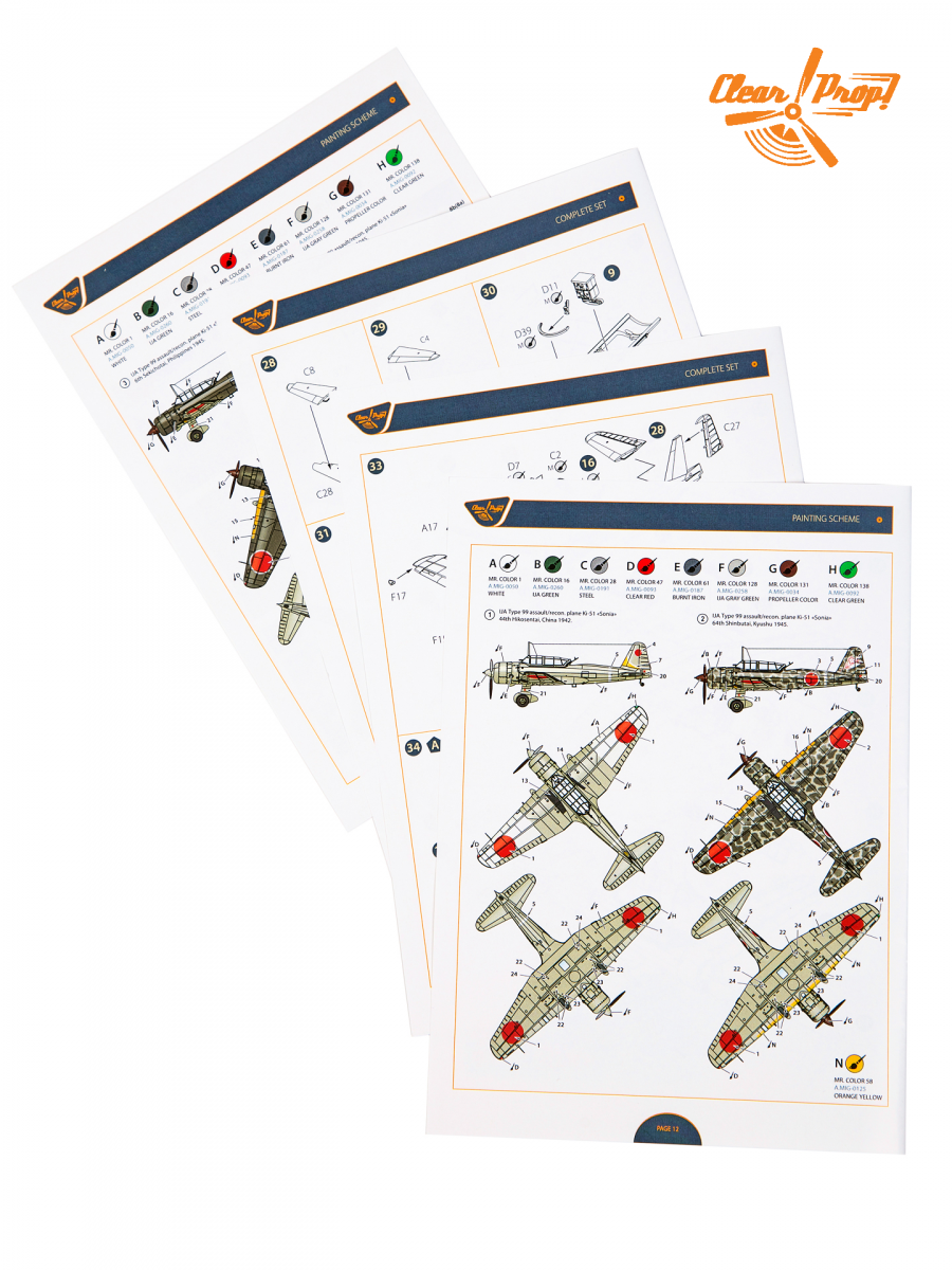 Clear Prop! CP72012 Ki-51 Sonia Reconnaissance KIT AVANCÉ 1/72 – immagine 10