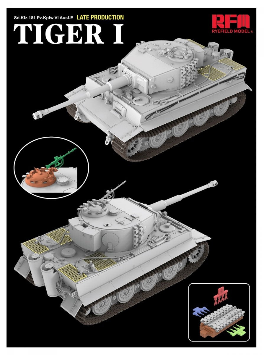 Rye Field Model 5080 Tiger I Late Production Zimmerit &amp;amp; Full Interior 1/35 – zdjęcie 4