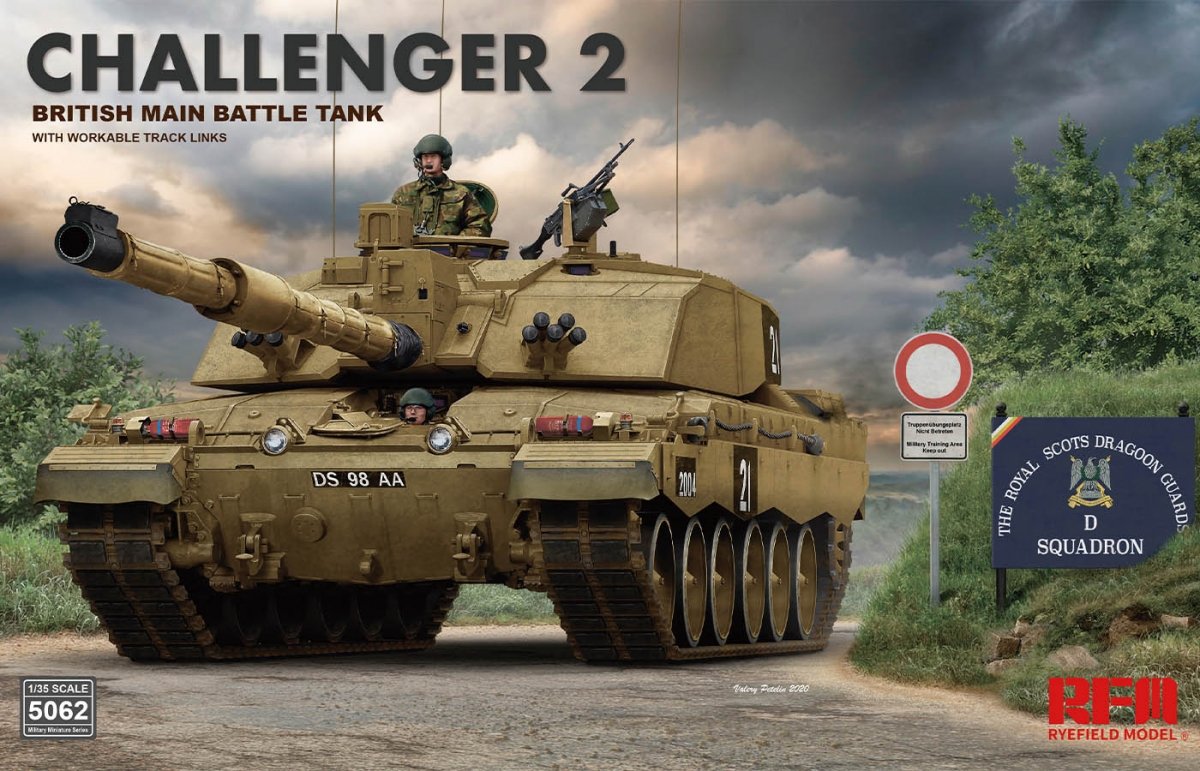 Maquette Rye Field 5062 Challenger 2 avec chenilles fonctionnelles, échelle 1/35