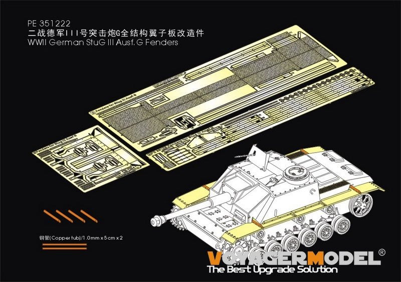 Voyager modèle PE351222 garde-boue allemand StuG III Ausf.G de la seconde guerre mondiale (pour RFM 5073) 1/35