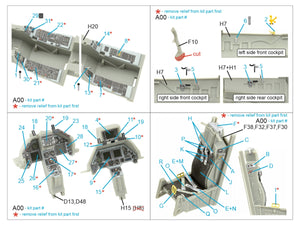 Intérieur imprimé en 3D et coloré pour le F-16D Block 50 de Quinta Studio QD48408 (outillage Kinetic 2022), échelle 1/48 – Bild 2