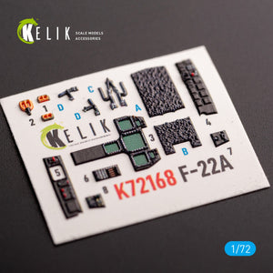 Kelik K72168 F-22A Raptor - interior 3D decals for Academy kit 1/72