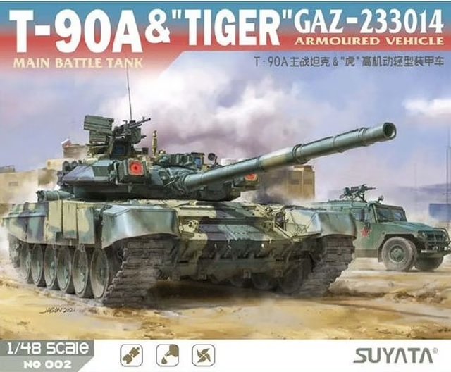 Suyata NO-002 T-90A Char de combat principal et « Tigre » Gaz-233014 Véhicule blindé 1/48