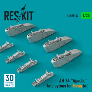 RESKIT RSU35-0059 AH-64 « APACHE » PYLÔNES TARDIFS POUR KIT MENG (IMPRIMÉ EN 3D) 1/35