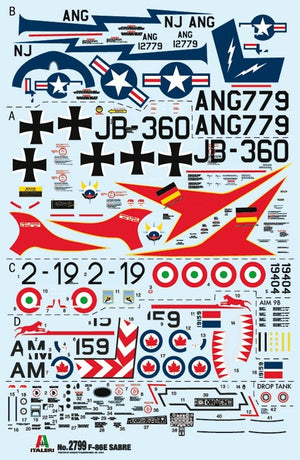 Italeri 2799 F-86E SABER (PLANCHE DE DÉCALCOMANIES SUPER) 1/48 – immagine 2