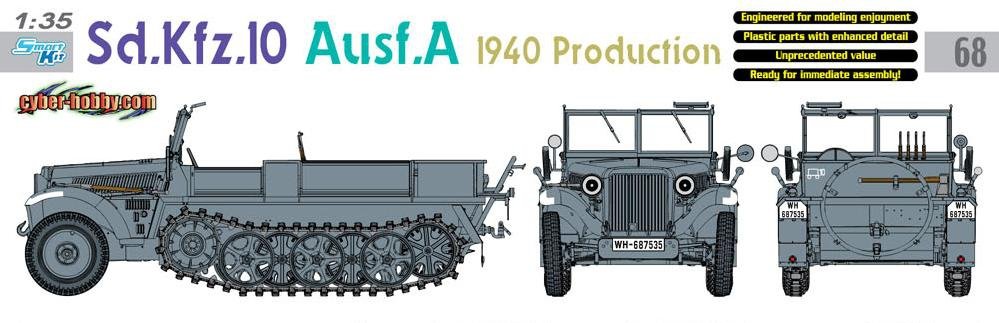 Cyber ​​​​Hobby 6630 Sd.Kfz.10 Ausf.A 1940 Production (1/35)