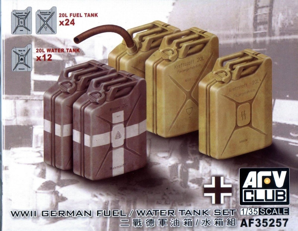 AFV Club 35257 Ensemble de réservoirs de carburant/eau allemands 1/35