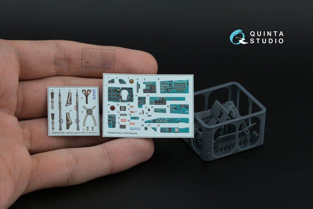 Intérieur imprimé en 3D et coloré sur papier décalcomanie (Eduard) pour MiG-21SM Fishbed-J (Quinta Studio QD+48576) (avec pièces en résine imprimées en 3D) 1/48 – imagen 13