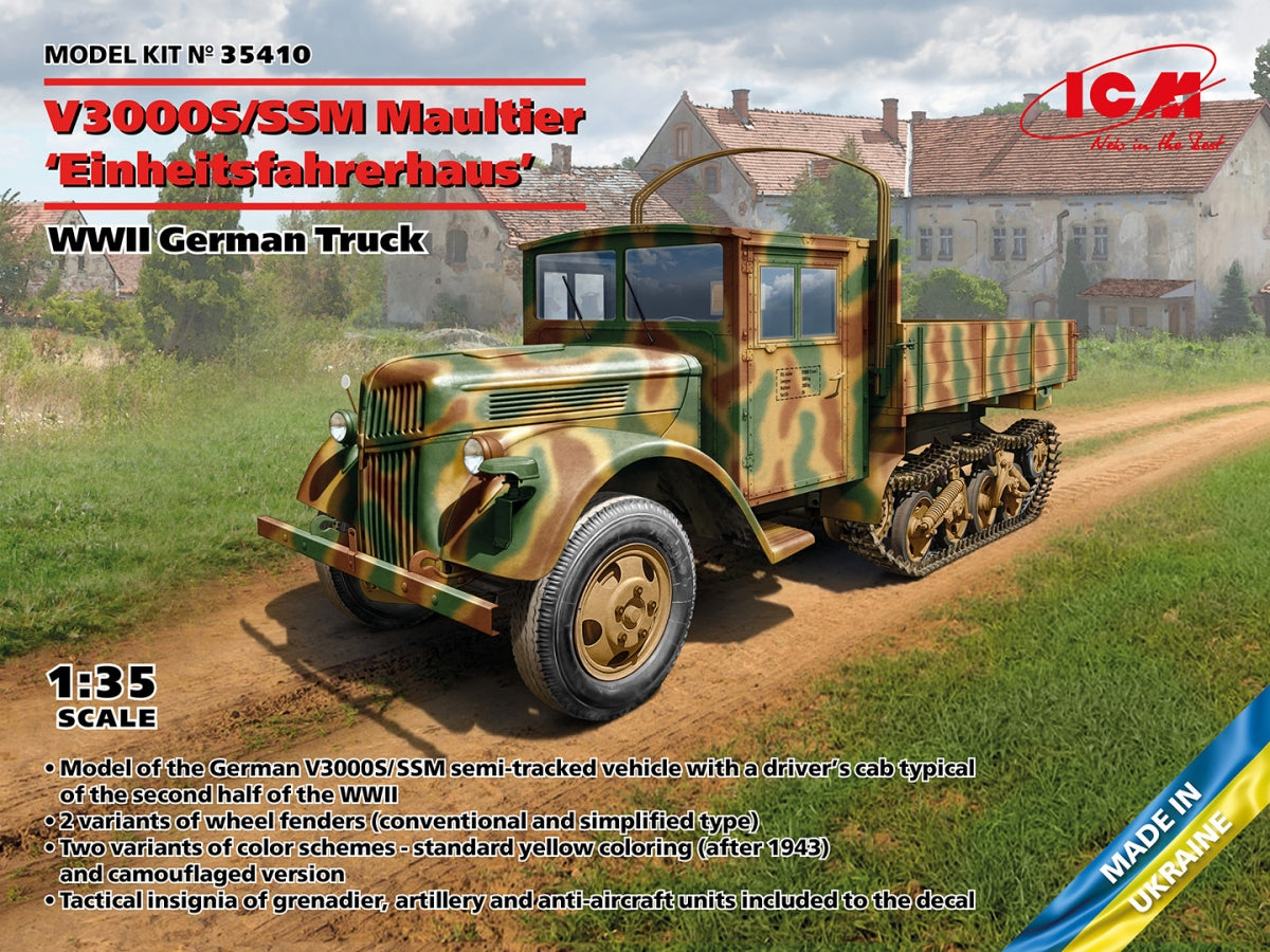 ICM 35410 V3000S/SSM Maultier 'Einheitsfahrerhaus', camion allemand de la Seconde Guerre mondiale 1/35